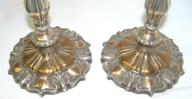 Pair 1843 English Sheffield Plate Candlesticks