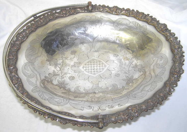 Euro Sheffield Silver Chased Handled Basket