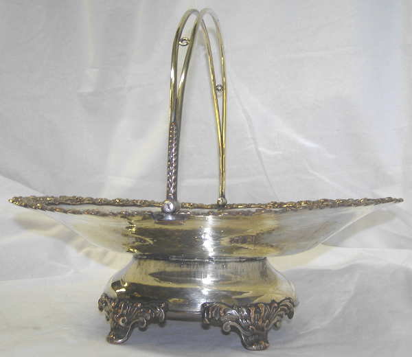 Euro Sheffield Silver Chased Handled Basket