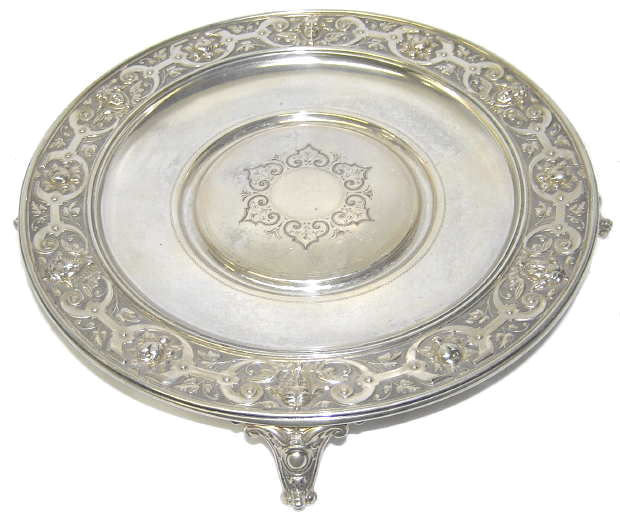 German Classical Repousse Silver Platter