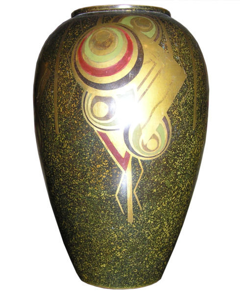 French Art Deco Dinanderie Bronze Vase by Charles