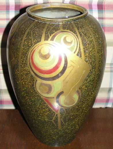 French Art Deco Dinanderie Bronze Vase by Charles