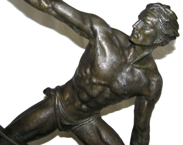 RONCOURT Art Deco Man Bending Steel