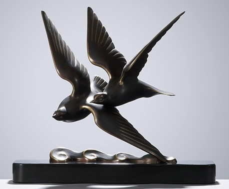 GANTCHEFF Art Deco Gulls on Wave Bronze