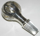 Antique Glass Whiskey Cruet w Silver Overlay