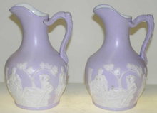 Pair Samuel Alcock Staffordshire Pitchers