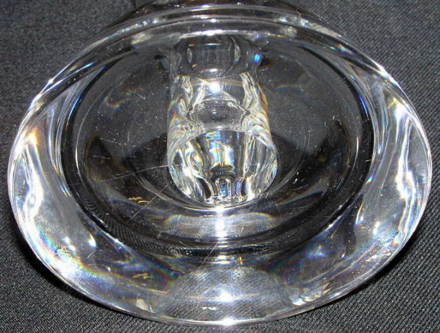 Pair Steuben Crystal Glass Candelabras