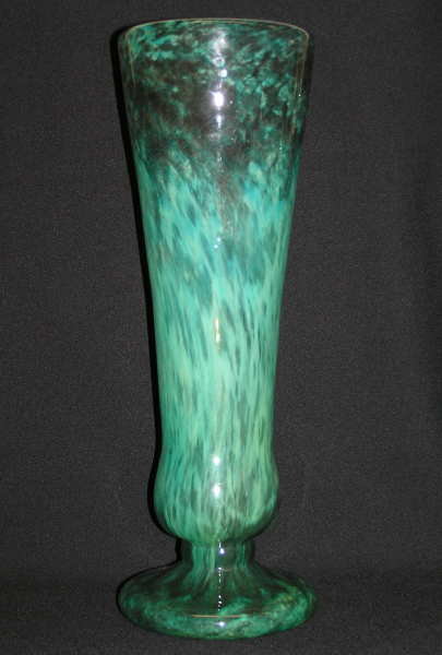 Antique Daum Mottled Green Glass Vase