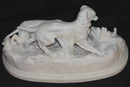 Bisque Parian Hunting Dog Figurine After MENE