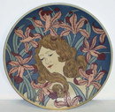 Art Nouveau Mettlach Stoneware Charger