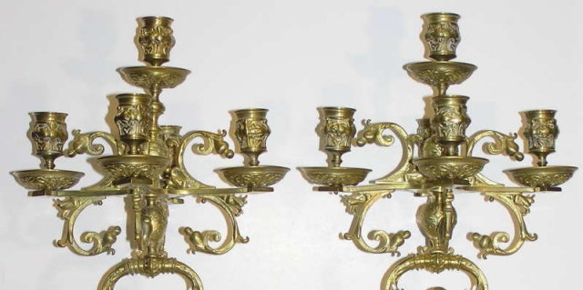 Pair Rennaissance Revival Candelabras