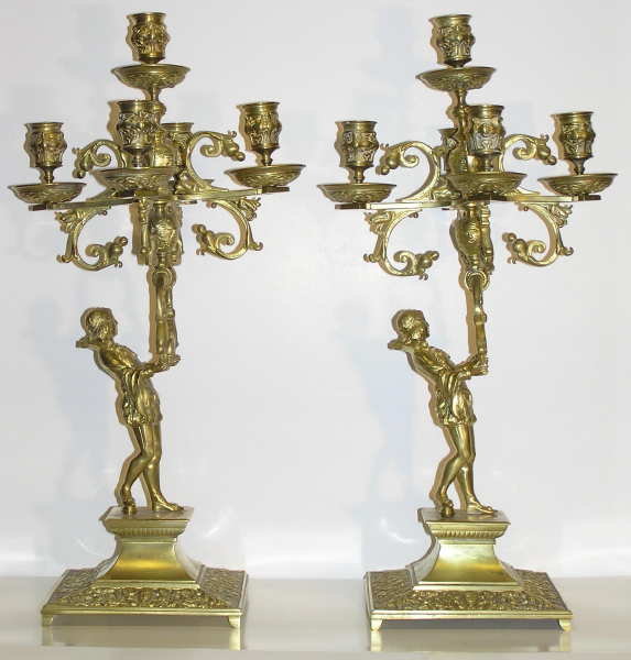 Pair Rennaissance Revival Candelabras