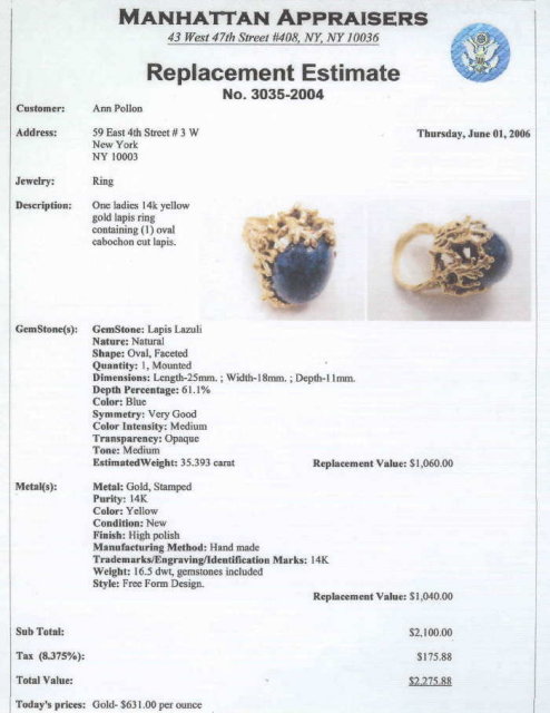 Vintage Lapis Lazuli 14K Gold Ring