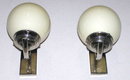 Pair Machine Age Art Deco Chrome Sconces