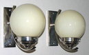 Pair Machine Age Art Deco Chrome Sconces