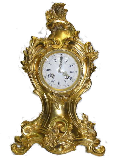 French Napoleon III Gilt Bronze Mantle Clock