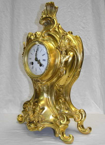 French Napoleon III Gilt Bronze Mantle Clock