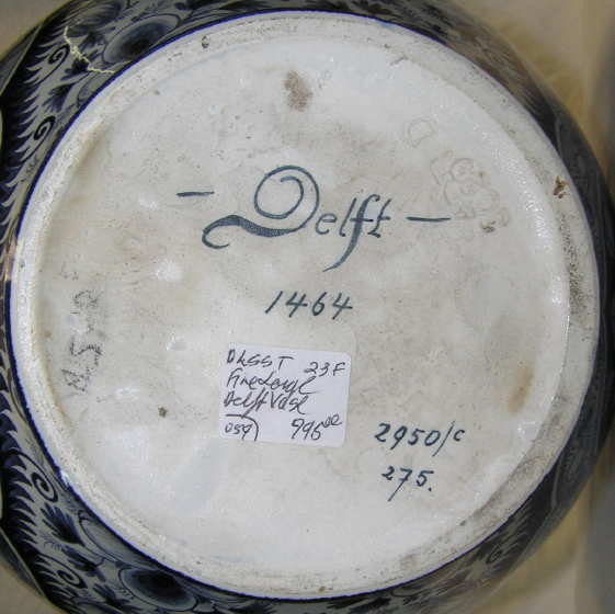 Antique HEISTERKAMP Delft 2-Handled Vase