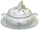Augarten Wiener Rose Porcelain Tureen & Platter