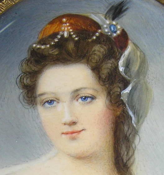 DUVAL Female Miniature Portrait Painting