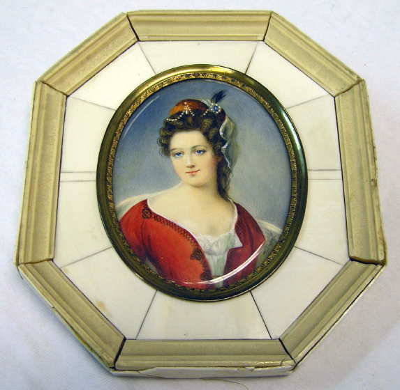 DUVAL Female Miniature Portrait Painting