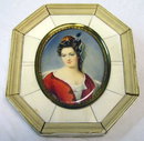 DUVAL Female Miniature Portrait Painting
