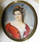 DUVAL Female Miniature Portrait Painting