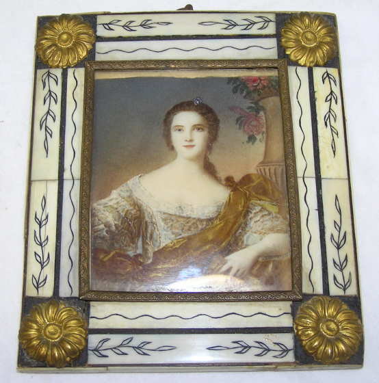 Miniature Framed Female Portrait Painting