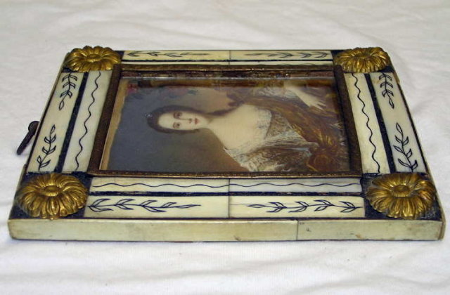 Miniature Framed Female Portrait Painting