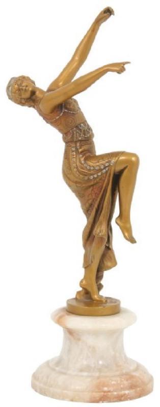 Tarantella French Art Deco Cold Painted Bronze Figurine Sculpture After Joe Descomps