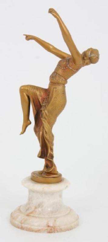 Tarantella French Art Deco Cold Painted Bronze Figurine Sculpture After Joe Descomps