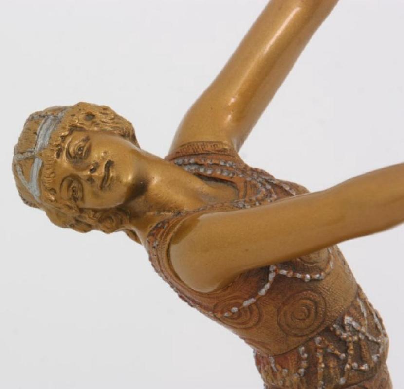 Tarantella French Art Deco Cold Painted Bronze Figurine Sculpture After Joe Descomps