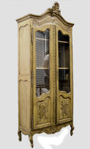 French Provincial Glazed 2-Door Oak Bookcase
