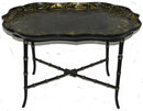 Black Chinoiserie Papier Mache Tray Table