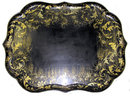 Black Chinoiserie Papier Mache Tray Table