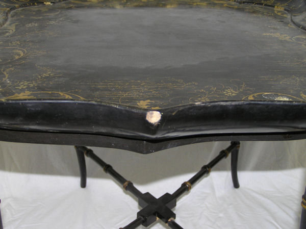 Black Chinoiserie Papier Mache Tray Table