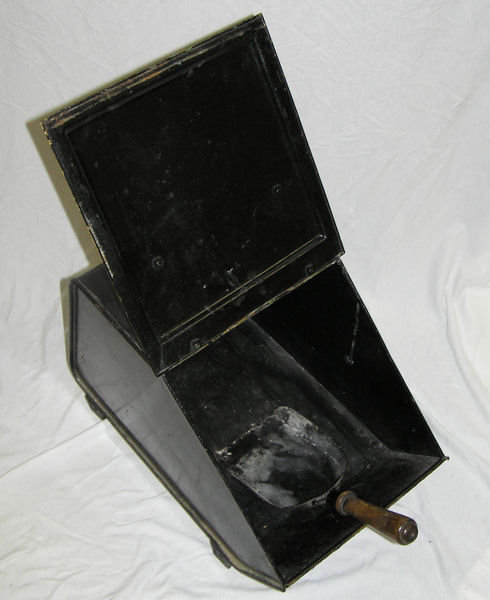 Antique Chased Brass Coal Scuttle & Shovel