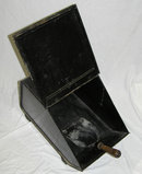 Antique Chased Brass Coal Scuttle & Shovel