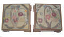 Pair Antique Mahogany Upholstered Foot Stools