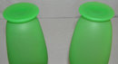 Pair Green Opaline Glass Flower Vases