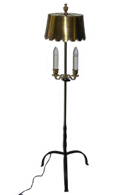 Georgian Style Wrought Iron Brasss Floor Lamp