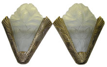 Pair French Art Deco Bronze Sconces