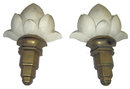 Pair Art Deco Gold & White Plaster Sconces