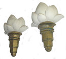 Pair Art Deco Gold & White Plaster Sconces