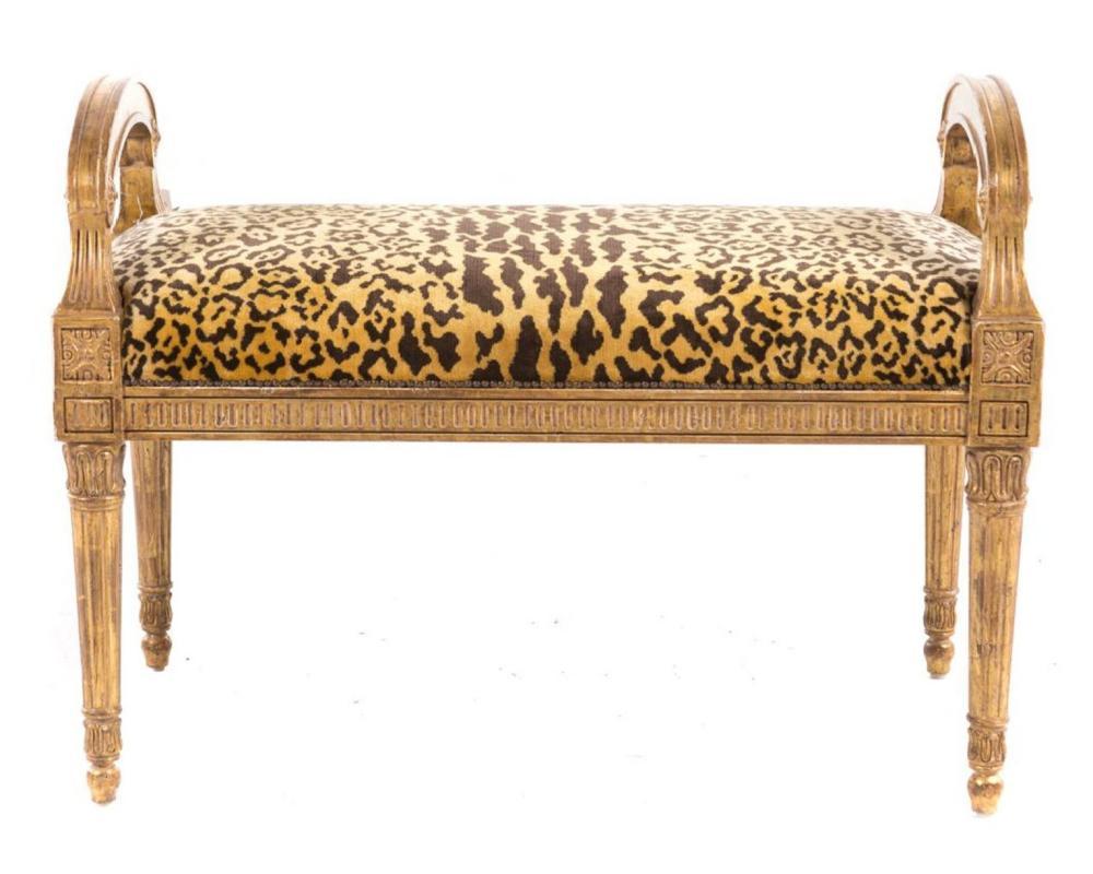 Antique French Louis XVI Style Giltwood Bench
