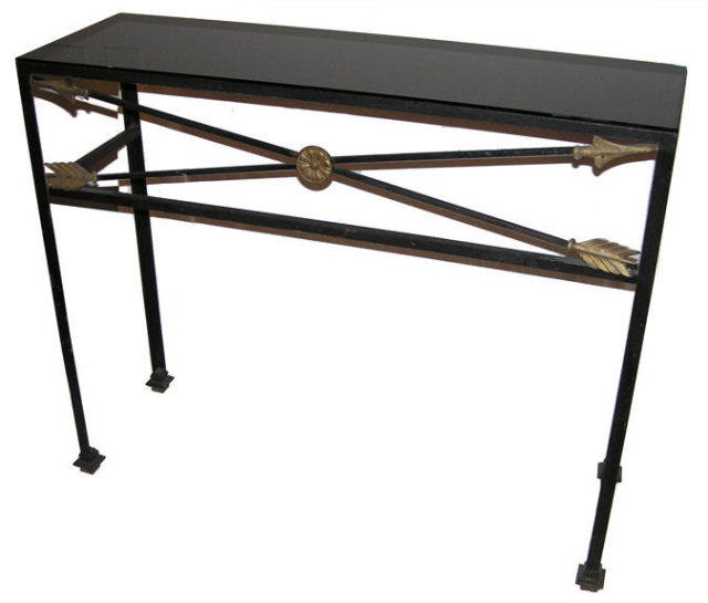 French Directoire Wrought Iron Sofa Table