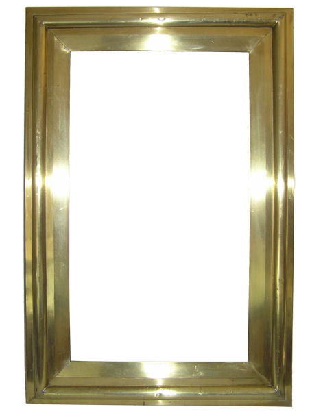 Rectangular Polished Brass Bistro Mirror