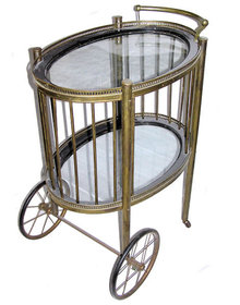 Antique Brass Cocktail Bar Cart