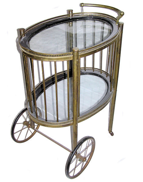 Antique Brass Cocktail Bar Cart