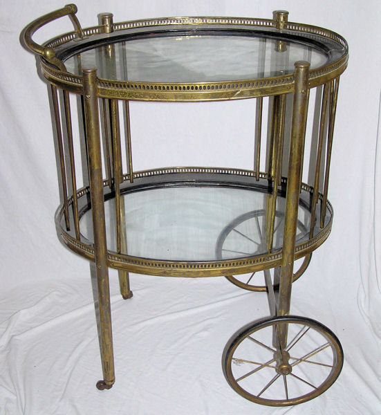 Antique Brass Cocktail Bar Cart